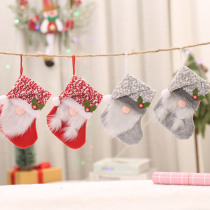 Christmas decorations non-woven fabric plush knitted hat Christmas Sox candy bag No face Rudolf little Christmas stockings