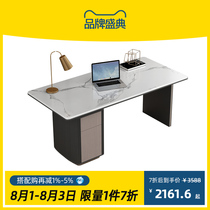 Italian light luxury marble desk and chair combination postmodern simple small apartment study Laptop desk
