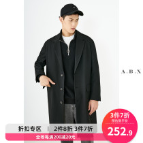 2021 spring new windbreaker mens medium and long Korean version of the trend handsome mens coat casual jacket long suit