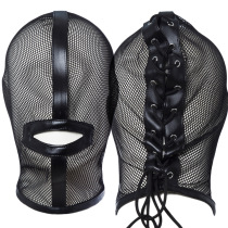 Crown slave Halloween celebration COS dress supplies TJ men and women M sets head mask tether headgear fish web helmet rumouth cover