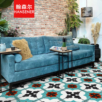 Hansen Light Luxury English French retro blue tiles balcony bathroom wall tiles Kitchen restaurant non-slip floor 1120