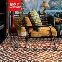  Hansener Moroccan antique replica Kitchen tiles Bathroom floor tiles Non-slip balcony handmade rose red tiles