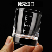 Czech imported crystal glass one or two white wine glasses 6 with scale household spirits wine dispenser set