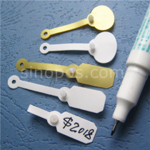 Self-buttoned without glue blank PVC jewelry label set snap tag White Gold small hanging card jewelry price tag