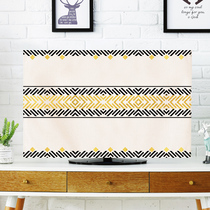 Nordic TV cover dust cover hanging fabric 55-inch TV dust cover cloth household cotton and linen TV cover