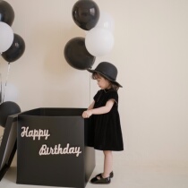 SonnyKids girl dress birthday dress Princess dress 2021 New embroidered gilt collar temperament velvet dress
