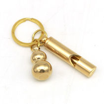 (Limited time special offer)Pure brass outdoor life-saving whistle Bamboo ear spoon keychain pendant Childrens referee whistle