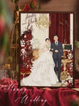 Hand-painted live wedding photographic portrait customized wedding to new girl girl china decoration painting high-end gift