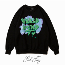 Park Fong fun letter foam printed round neck sweater men and women Tide brand lazy wind couple casual T-shirt