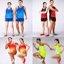 Quick-drying track and field clothing sports suit men and women fitness clothing Chinese students marathon running clothing training suit shorts