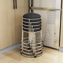 ins fashion creative net red office simple round stool folding bench house dining table stool can contain the province space