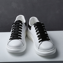 Small white shoes men 2020 new snake pattern leather wild leather Joker black and white increased color plate shoes large size mens shoes tide spring and autumn