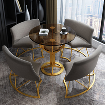 Light luxury Rock board sales office leisure negotiation reception reading room business cafe training institution meeting guest small round table