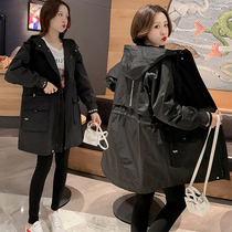 Autumn clothing new Korean version plus hypertrophy code gestation with long style dress foreign air warm jacket woman 200 catty
