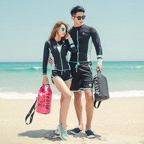 South Korea new couple diving suit split quick-drying clothes zipper sunscreen jellyfish men and women long sleeved swimsuit surf suit