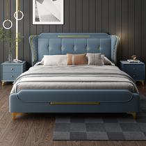 Disposable nano technology cloth bed master bedroom 2021 New light luxury bed modern simple solid wood fabric bedroom double bed