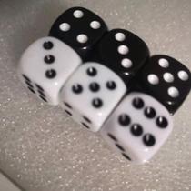 No. 16 black and white dice white bottom all black dots black background white dot round table game accessories manual mahjong throw Yak