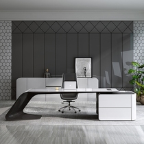 Baked paint boss table light luxury President computer desk simple modern office table and chair Italian minimalist boss desk