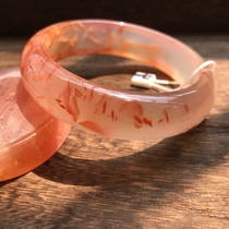 Leaf pine petal dragon pattern agate bracelet womens natural high ice transparent red chalcedony cherry blossom symbiosis ice seed bracelet