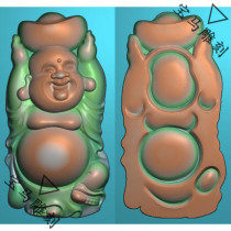 Jade Sculpture three-dimensional Yuanbao Station Buddha Gong Mel Buddha Cloth Bag Laughing Buddha with Two Sides Computer Engraving Fine Sculpture