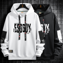 Sweaters men hooded autumn and winter plus velvet Tide brand 2021 new spring and autumn coat mens suit students on clothes