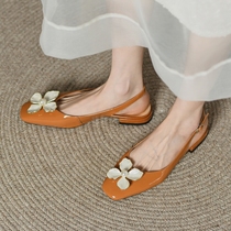 Corso Venezia Italy retro French tea bag sandals leather female flat shoes