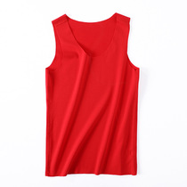 The Year of the Tiger Big Red The Year of the Life Heat Thickened Thin Velvet Men's Vest Traceless Warm Vest Men's Plus Size Tiger