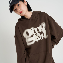 GMETRYART Gamei Phantom Letter Autumn Hooded Pullover Sweater Loose Leisure Trend Couple Top