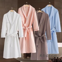Japanese JULIPET bathrobe womens long cotton absorbent thin fat plus custom logo embroidered hotel men