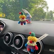 Heavy round car pure hand woven car pendant rearview mirror car hanging air outlet aromatherapy clown pendant car load