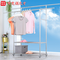 Thickened stainless steel drying rack Telescopic double rod movable drying quilt Floor-to-ceiling balcony hanger Bedroom hanger
