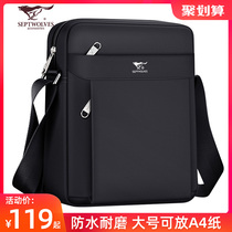Seven wolves men bag Shoulder Bag Mens shoulder bag large capacity Mens bag 2021 New backpack briefcase summer