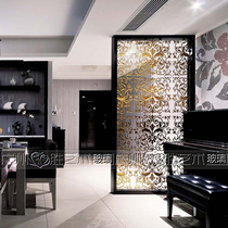 Jane European style art glass entry porch screen living room partition shoe cabinet carved glass tempered European screen