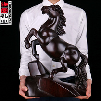 Wooden carved horse ornaments twelve Zodiac ebony wood small pieces office mahogany crafts horse to success