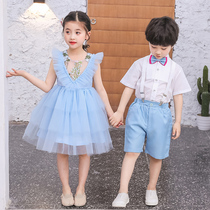 June 1st Childrens Day Performance Costume Primary and Secondary School Graduation Dress Garden Dress Boys And Girls Strap Pants Chorus Costume Dance Performance Costume