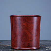 African small leaf red sandalwood pen holder creative carving office desktop gift ornaments retro wood storage box solid wood head