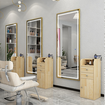 Barber shop mirror beauty salon mirror net red explosion LED mirror touch screen with light simple fashion trend