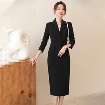 Shiluya professional suit female fashion black suit autumn and winter long sleeve suit temperament manager work clothes