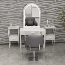 All solid wood dressing table bedroom with light mirror Net red American modern simple European light luxury haircut mirror table