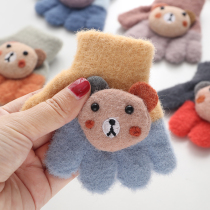Baby gloves autumn and winter children 1-3 years old 0-2 boys and girls children cute baby five fingers winter warm children