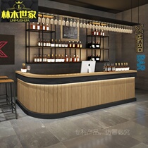 Retro bar table Cashier Bar bar cabinet Milk tea beauty barber Hotel small front desk Reception desk corner