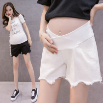 Pregnant women denim shorts summer pregnant women pants thin low waist belly bottom fashion wear pregnant women wide leg shorts