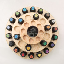 Microflaw essential oil display stand solid wood round three-layer essential oil storage box essential oil turntable classification display bench
