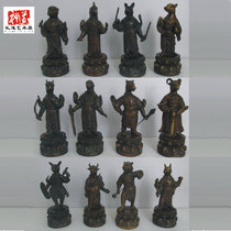 With base Yuanmingyuan zodiac zodiac pure copper handicraft brass casting full body bronze beast first Chinese decorative pendulum piece