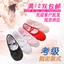 Ballet childrens soft-bottom dance shoes children with leather head cat scratch shoes training shoes adult soft-soled foot shoes dancing shoes