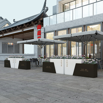 Custom Wrought iron outdoor flower box combination Green square Sales department Commercial street Flower bed outdoor fence flower groove partition