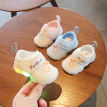 British Next Road baby toddler shoes Spring and Autumn Lights soft bottom boys and girls white shoes 0 1 baby shoes