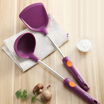 Non-Stick special silicone spatula high temperature resistant household kitchen stainless steel cooking shovel Spoon soup spoon kitchenware set