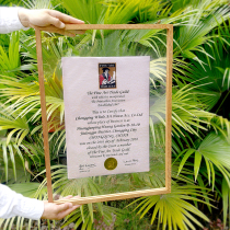 Double-sided transparent picture frame mounted mortise and tenon picture frame hanging wall custom photo frame Nordic ins imported thin narrow side Solid Wood