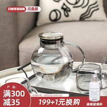 Kawashima House Cold Kettle Cold Kettle Glass High Temperature Resistant Home Cool Open Water Cup Large Capacity Bubble Teapot Zakers Suit